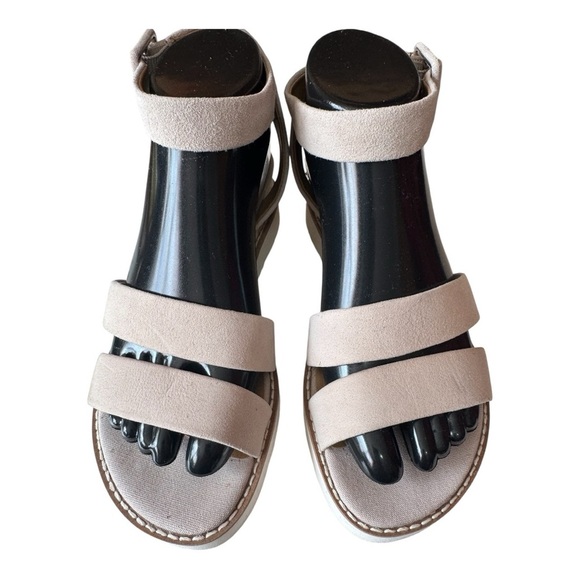 FRANCO SARTO Connolly Wedge Ivory Suede Jute Strappy Buckle Sandals Women’s 7 - Picture 4 of 10